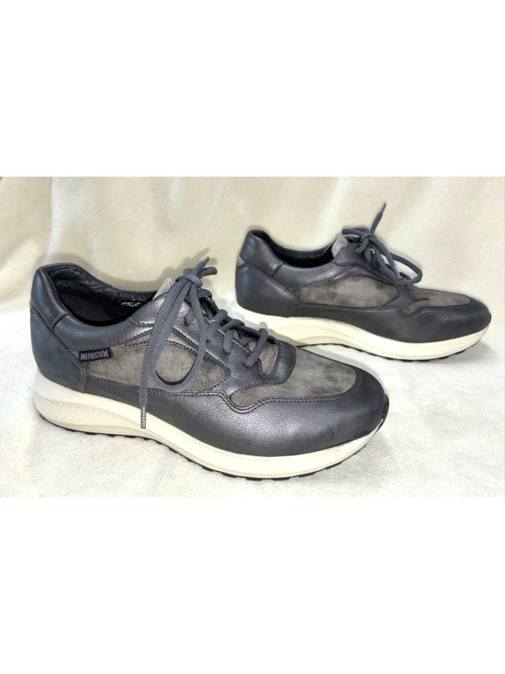 Mephisto Runoff Air-Jet System Walking Shoes Leather Dk Gray Women Sz 7 #d
